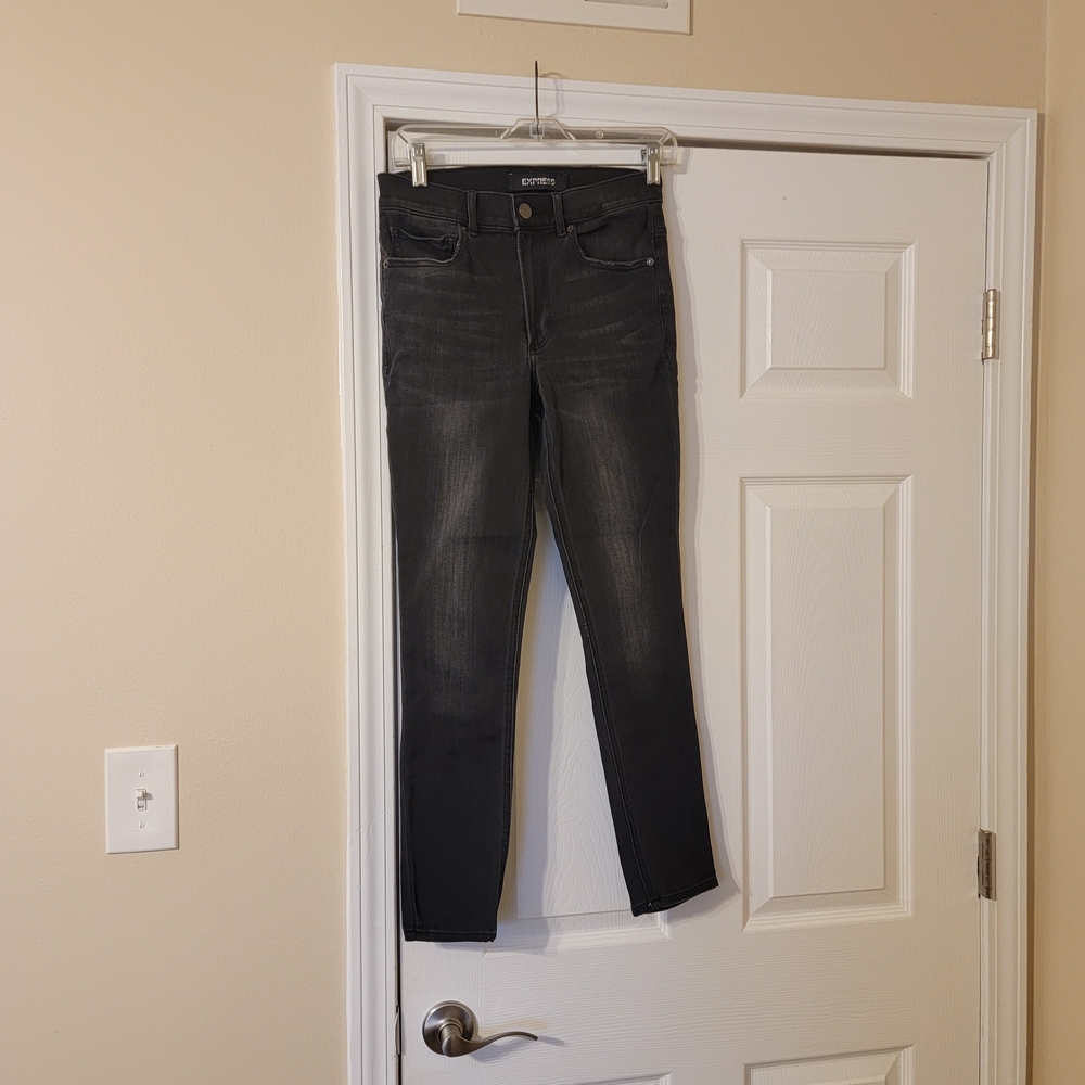 Express High Rise Ankle Jegging In Black - Size 4R